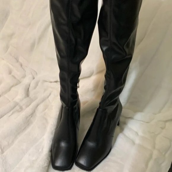 Iliad Knee High Faux Leather Boots in Black NWOT - Picture 7 of 8